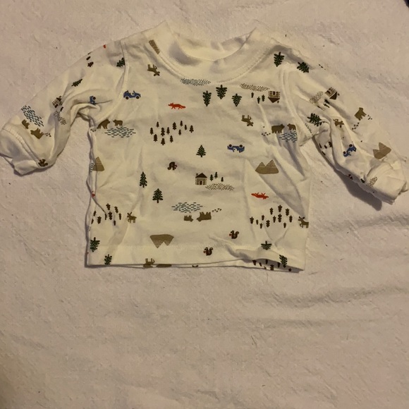 Carter NB Brown Bear Overalls and Forest Long Sleeve Shirt  EUC - Picture 4 of 8